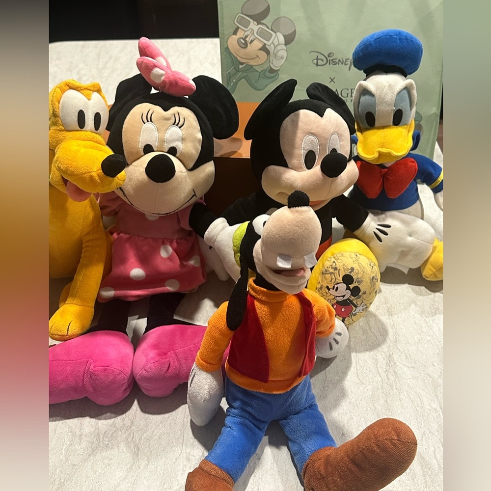 Disney Plush Toy Collection With Disney Tote Bag